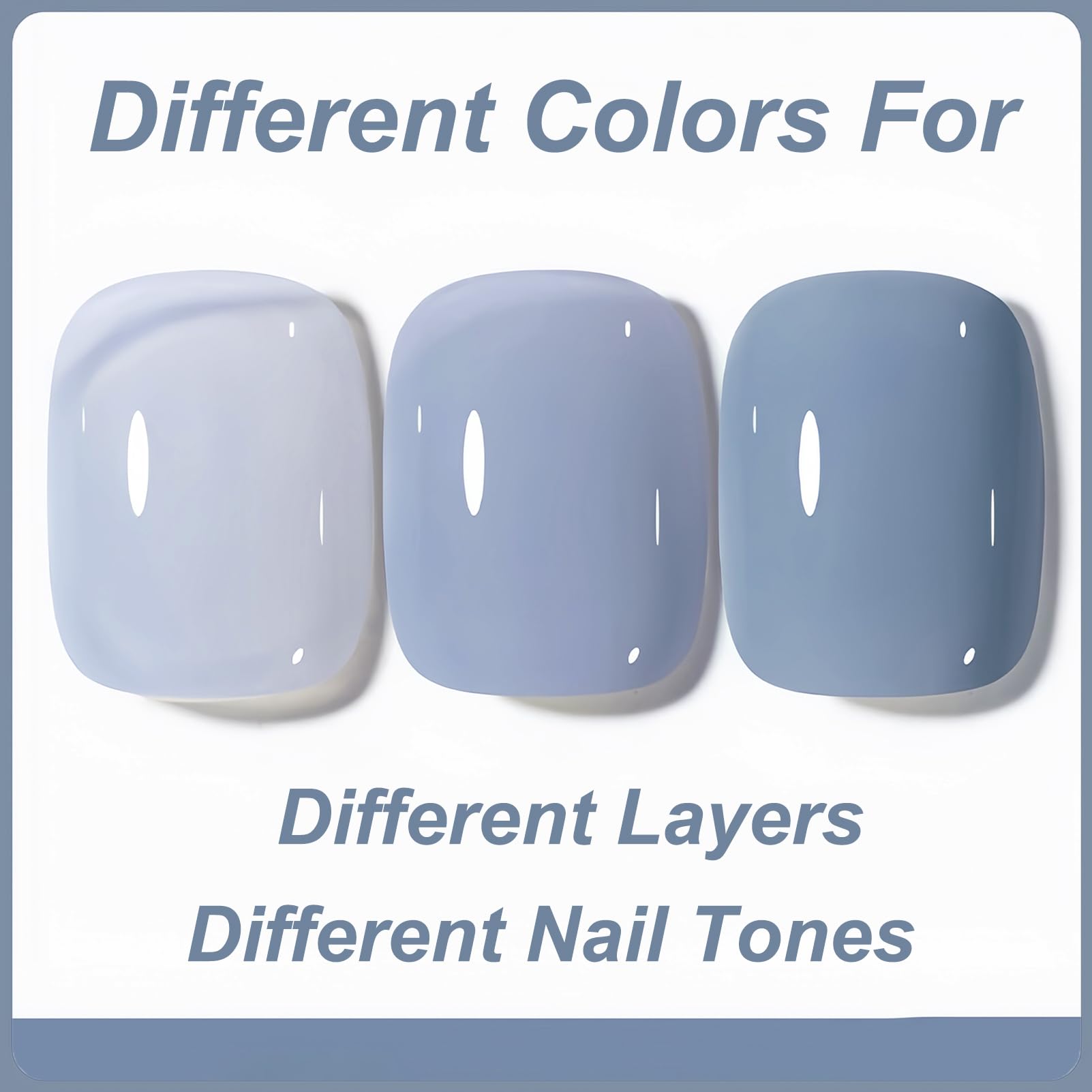 KAHSOSE nail swatch wheel showing shade range and layering benefit