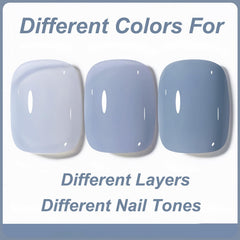 KAHSOSE nail swatch wheel showing shade range and layering benefit