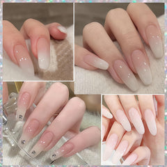 KAHSOSE single nail swatch illustrating sheer coverage and natural elegance