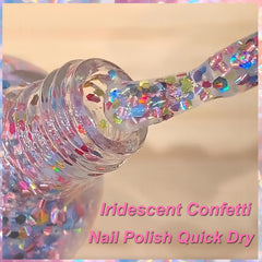 KAHSOSE applied on nails full set showing vibrant confetti finish for party-ready nails