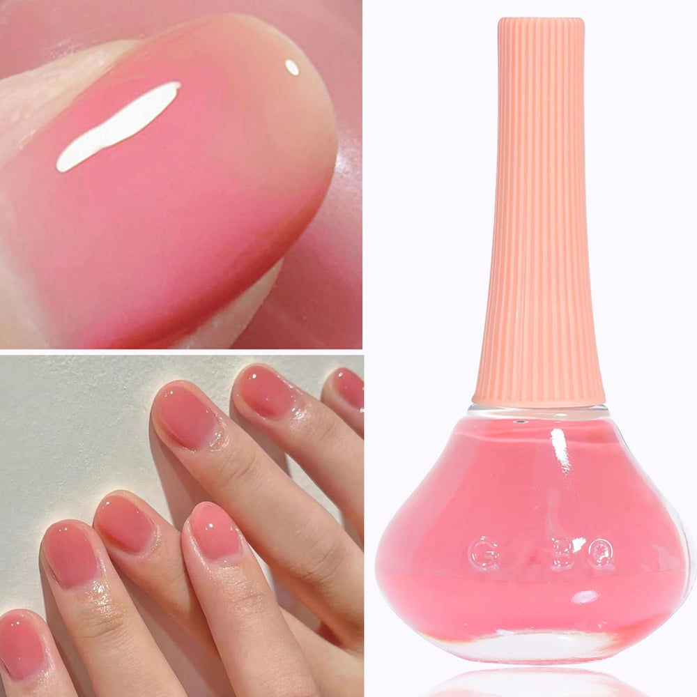 KAHSOSE polish applied on fingernails demonstrating natural tint