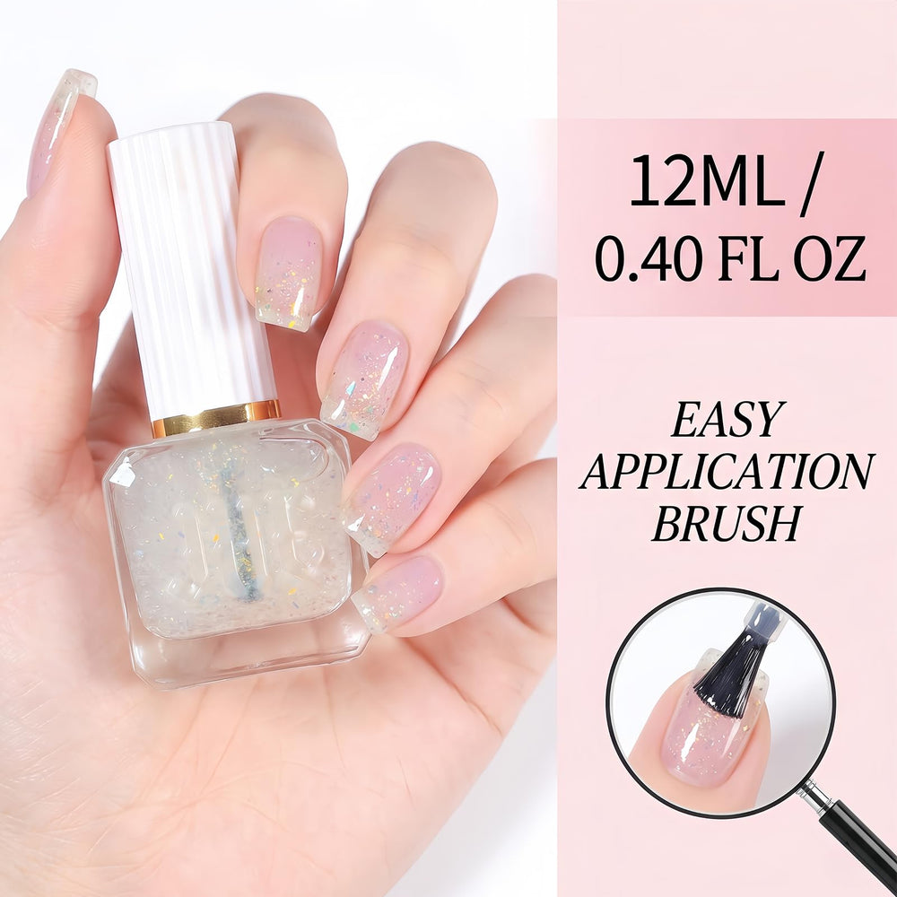 KAHSOSE solo sheer gloss nails showing natural glossy enhancement