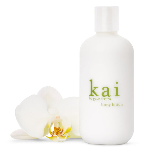 kai lotion front view showing bottle and label for tempting hydration