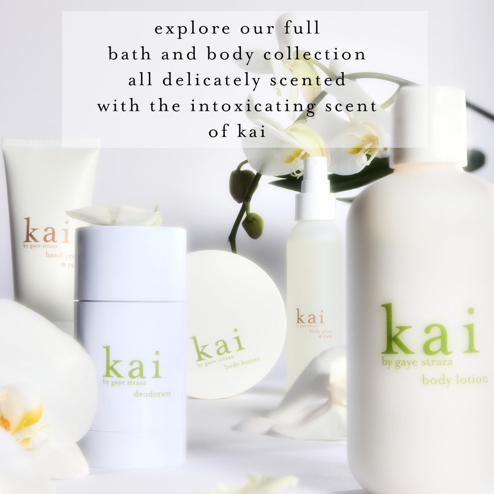 kai lotion with botanical ingredients flatlay showing natural benefits