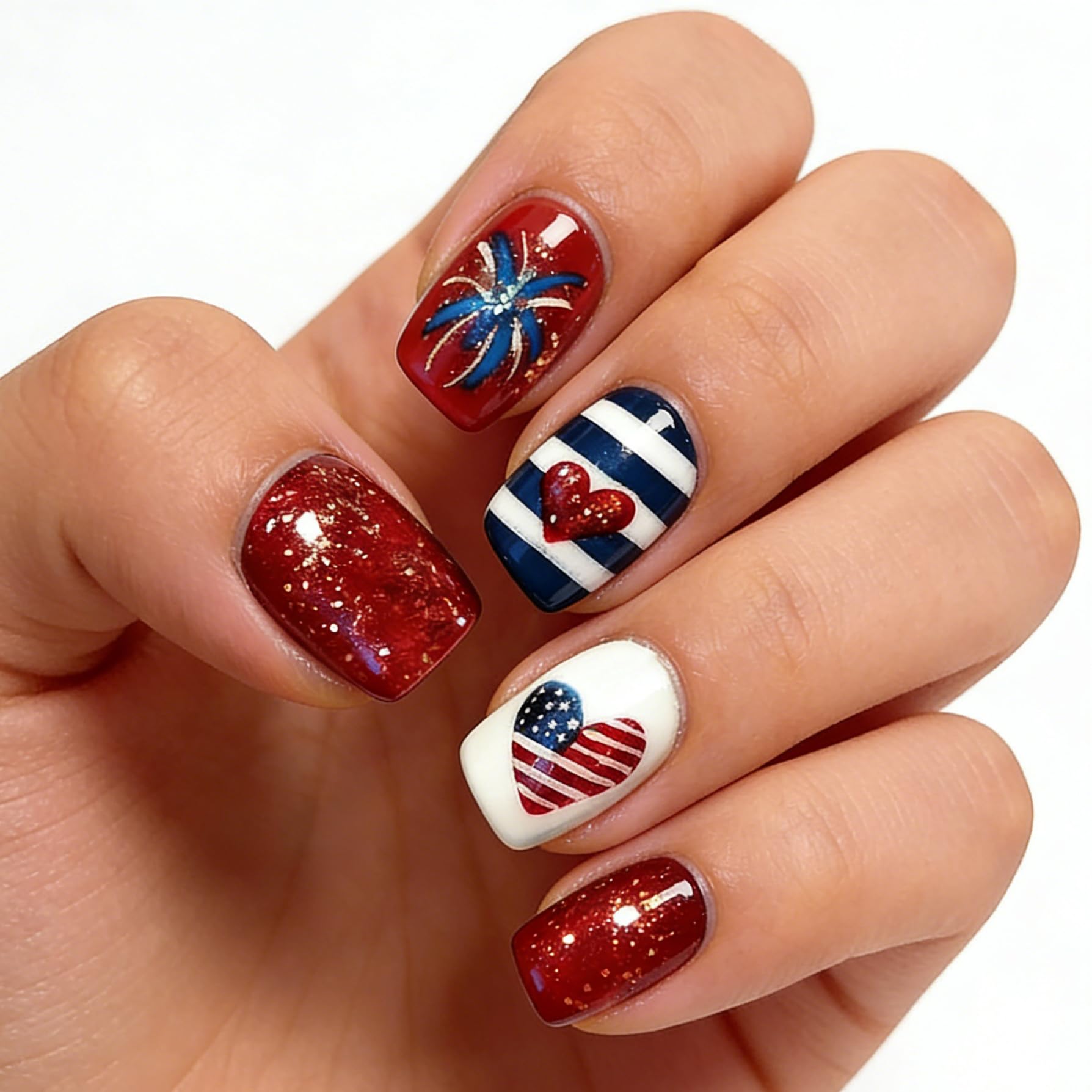 KAICCOSO front packaging showing patriotic red blue nails for easy styling