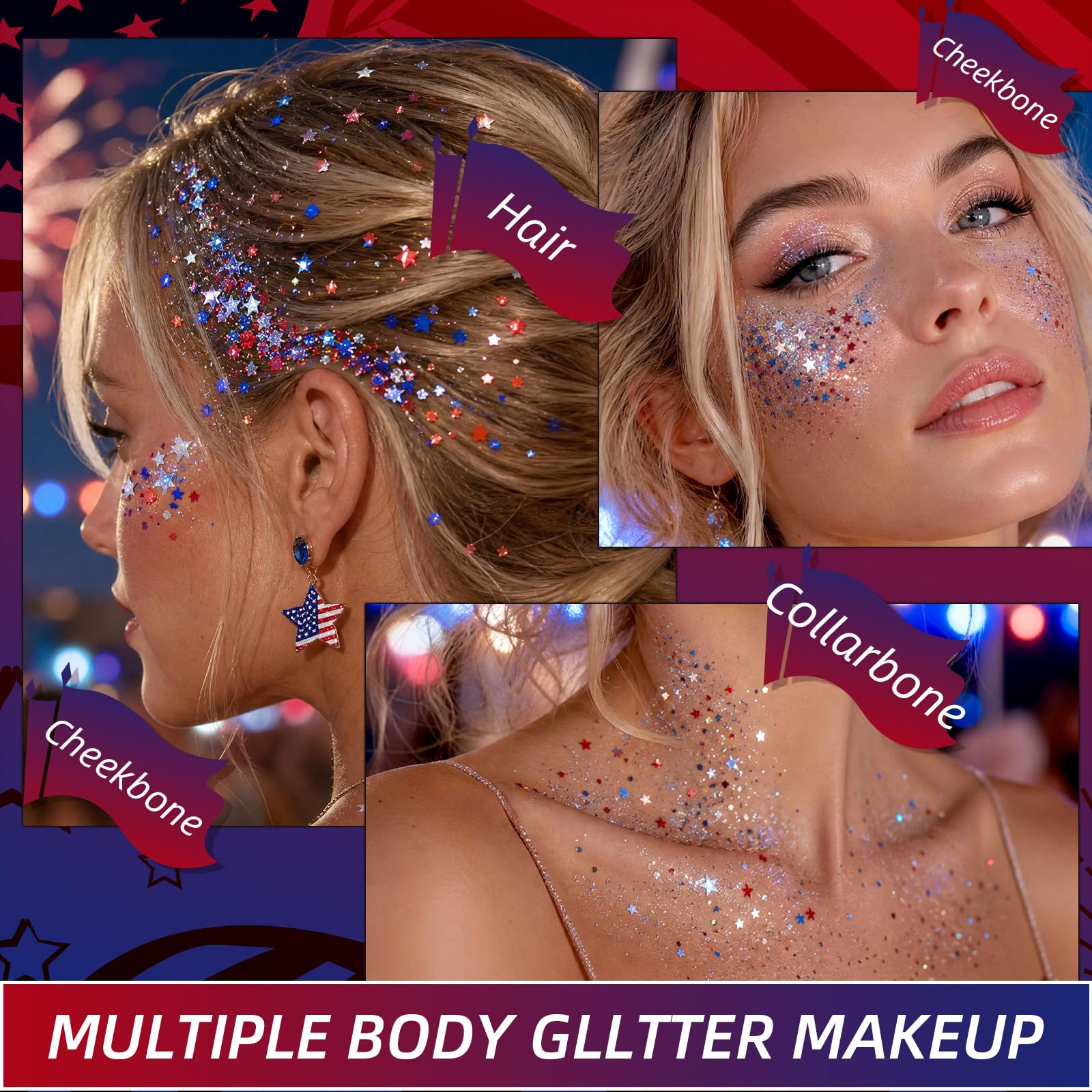 KAICOERLY hair highlight with glitter accent for festival-ready light reflection