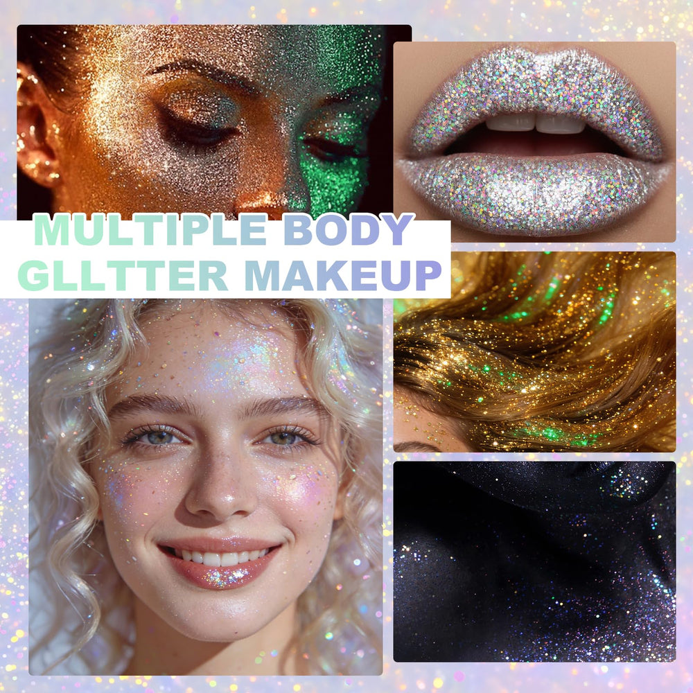 KAICOERLY glitter in hair parting detail adding reflective festival shine