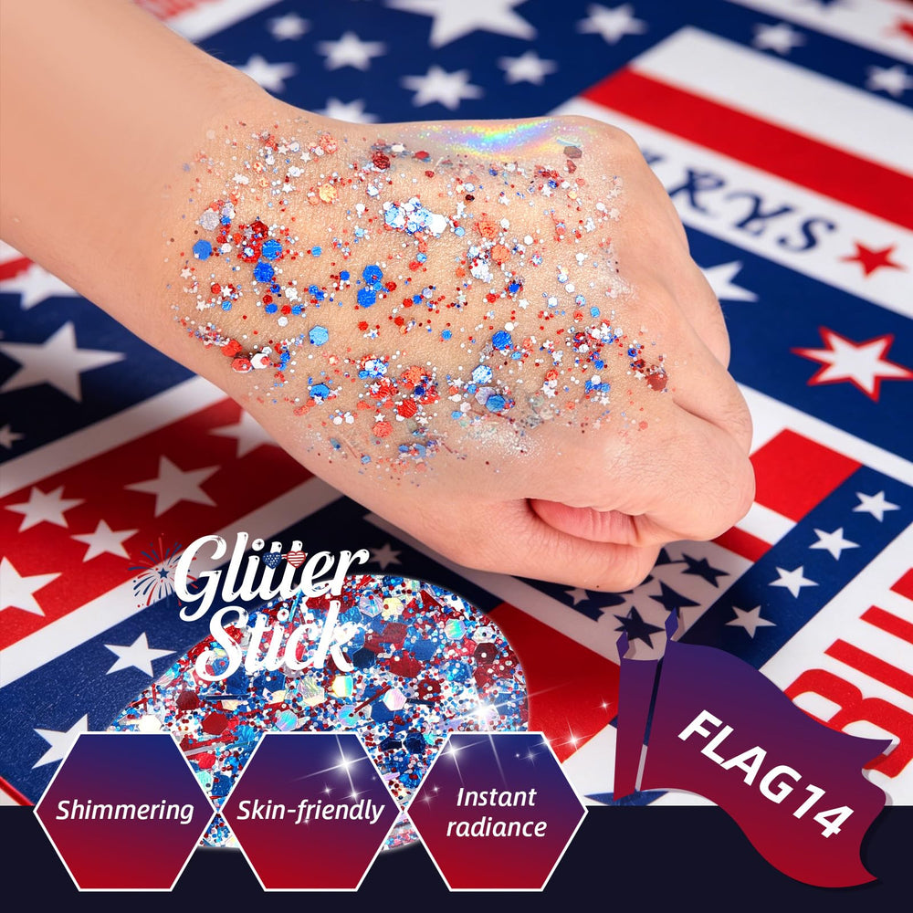 KAICOERLY hair tips with patriotic sparkle adding subtle red white blue accent