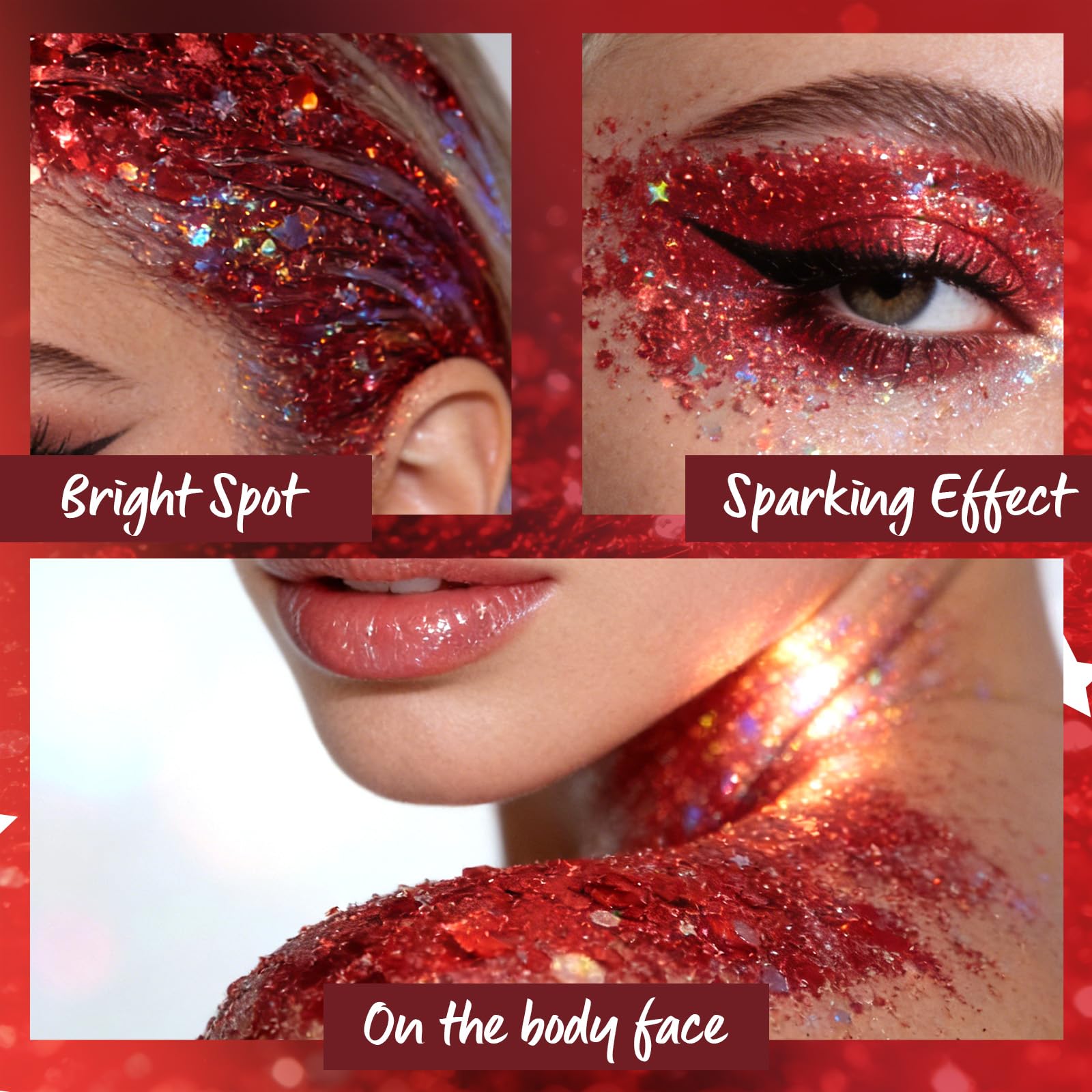 KAICOERLY in-use at rave party illustrating bold reflective sparkle under stage lights