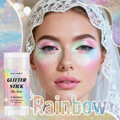 KAICOERLY close-up of glitter stick texture highlighting chunky flakes benefit