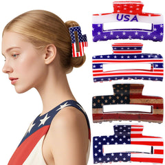 kaiolbly front packaging showing four patriotic hair clips for easy gifting