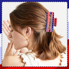 kaiolbly clip worn at a summer parade adding festive red white blue flair