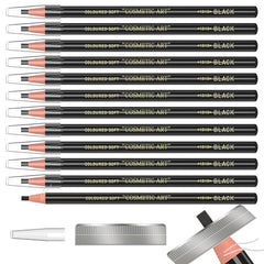 KAIQIKAIXI front packaging showing all twelve waterproof pencils and two sharpeners