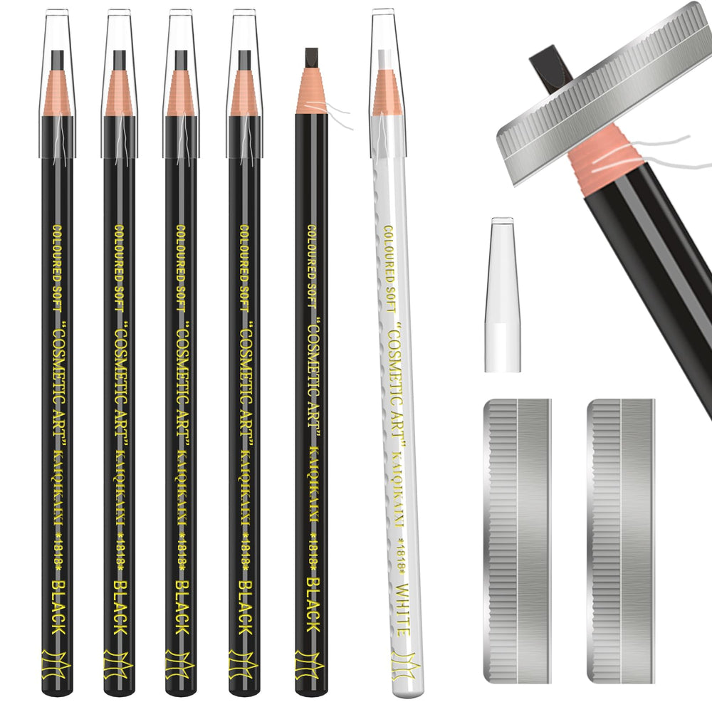 KAIQIKAIXI front packaging showing six pencils and two sharpeners, professional kit benefit
