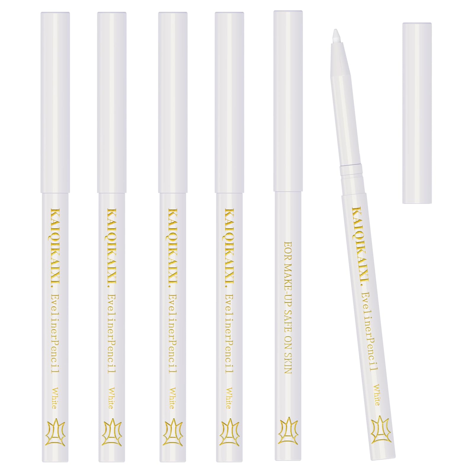 KAIQIKAIXI front packaging showing six white eyeliner pencils ready to use