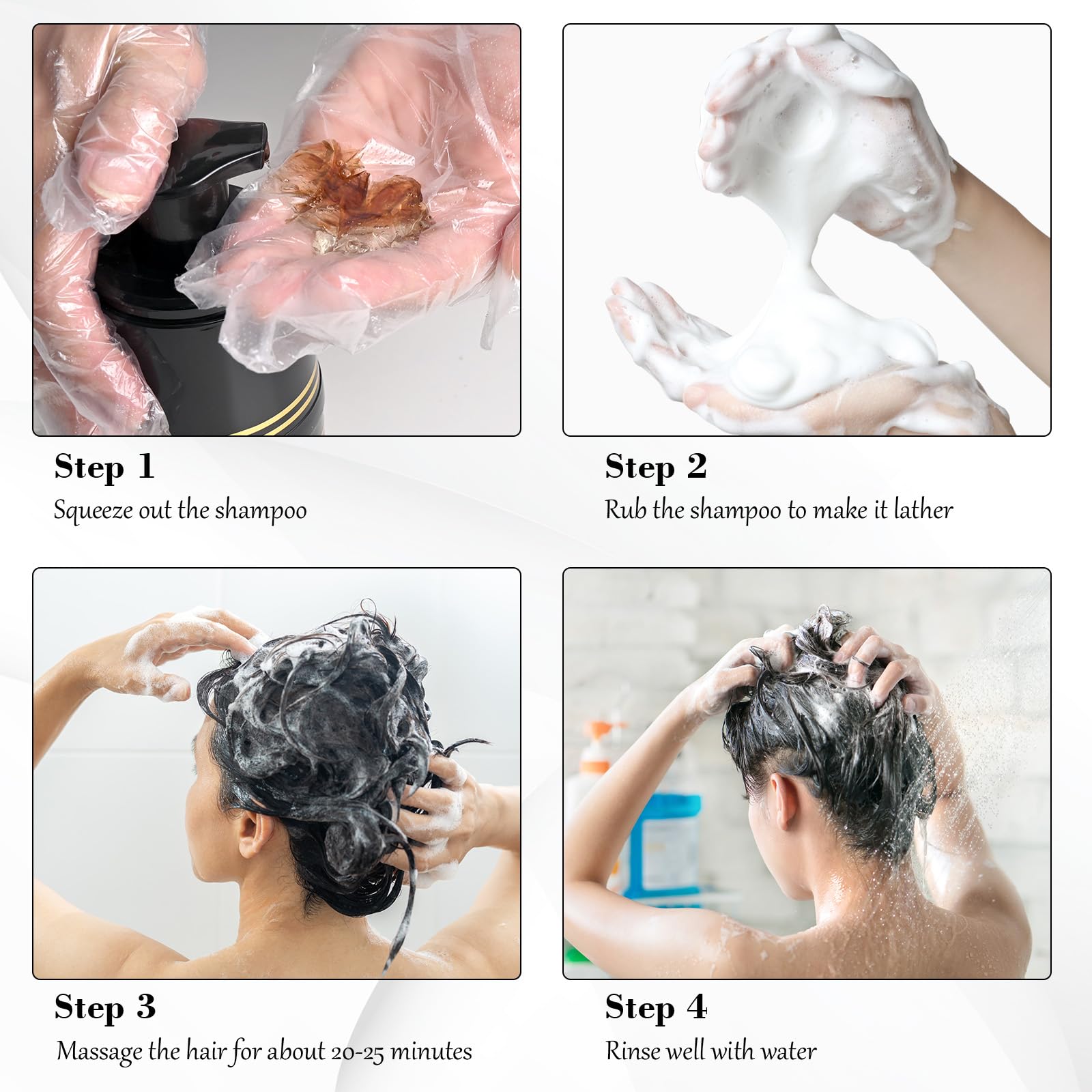 KAISASA in-shower application showing effortless grey coverage benefit