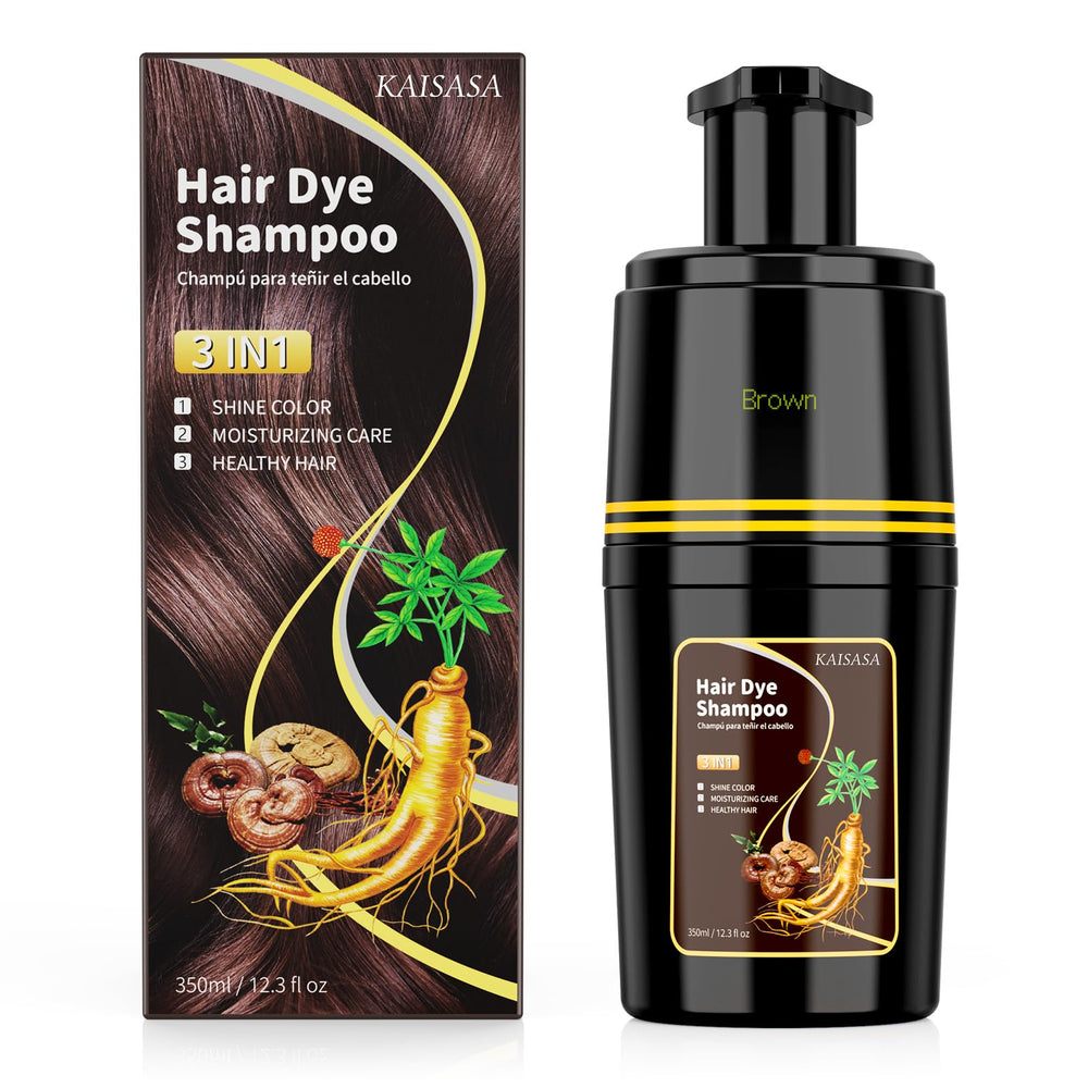 KAISASA front bottle brown shampoo showing label and quick color benefit