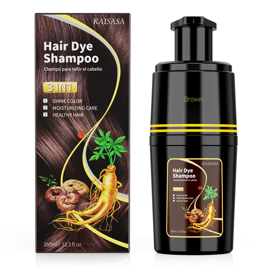 KAISASA front bottle brown shampoo showing label and quick color benefit