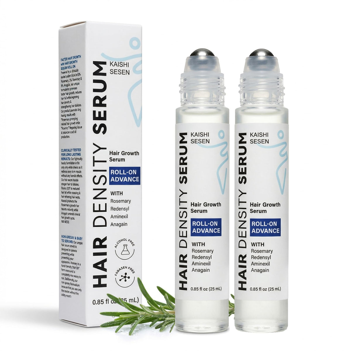 KAISHISESEN front packaging showing roll-on bottles and benefits