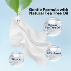 Kakoka wipe in hand demonstrating controlled, gentle application for delicate eyelids