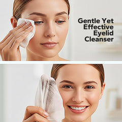 Kakoka wipe removing mascara and makeup residues to leave lashes cleaner