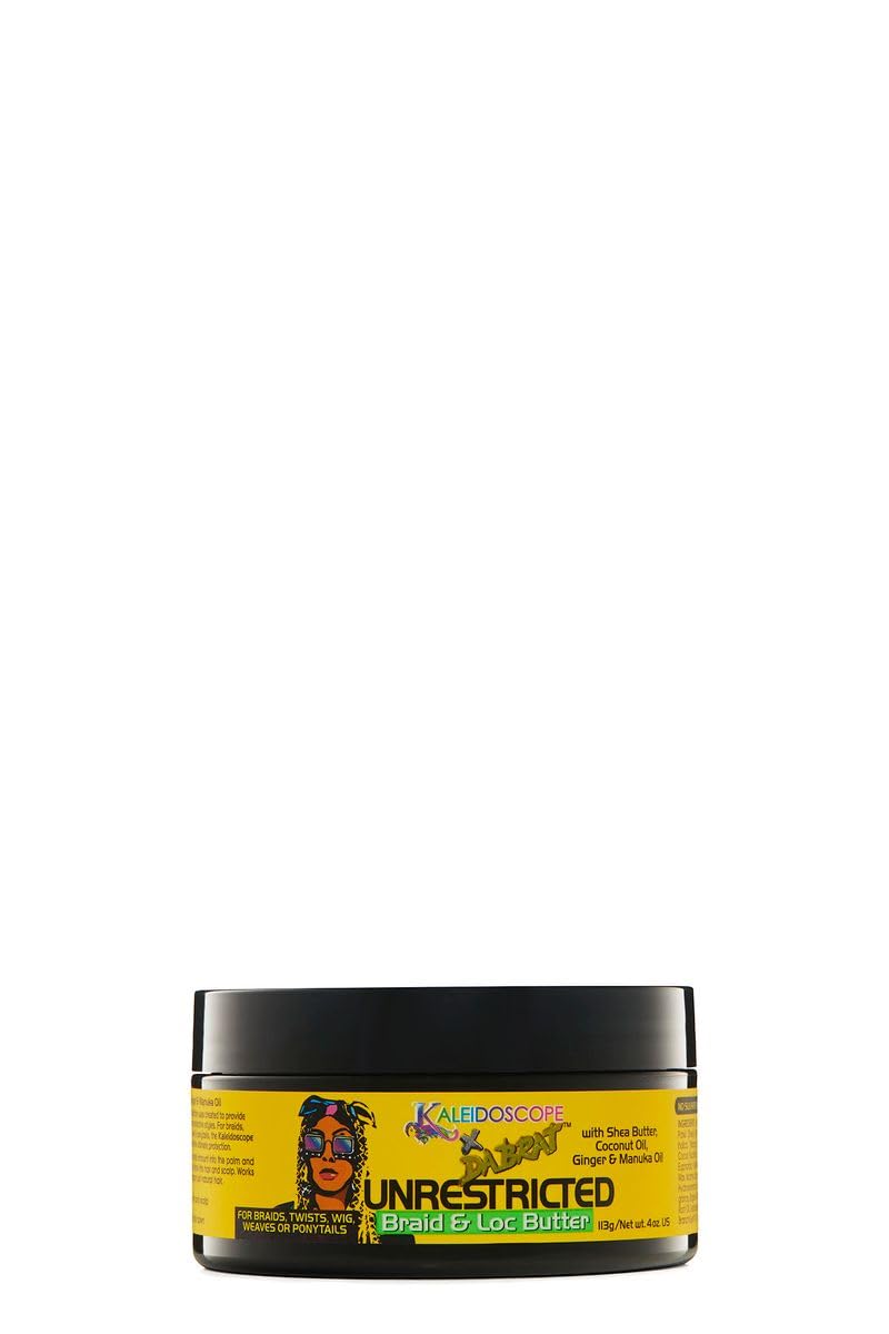 Kaleidoscope Hair Products jar held in hands to show 4 oz scale and travel-friendly convenience