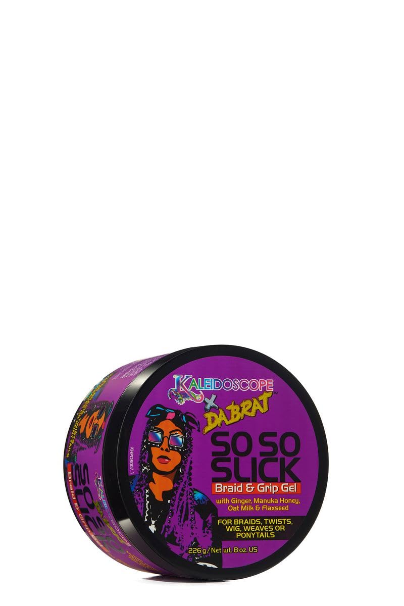 Kaleidoscope Hair Products jar front label showing product name and size for clear identification and confidence