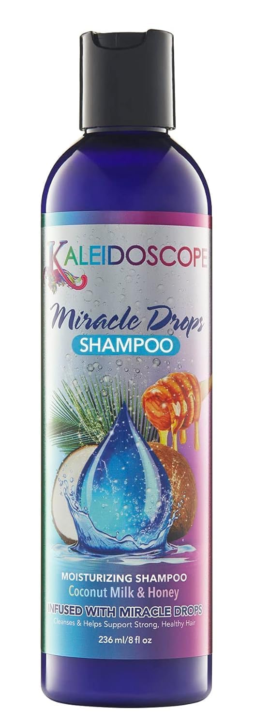 Kaleidoscope Hair Products front bottle view showing label and easy-grip cap for convenience