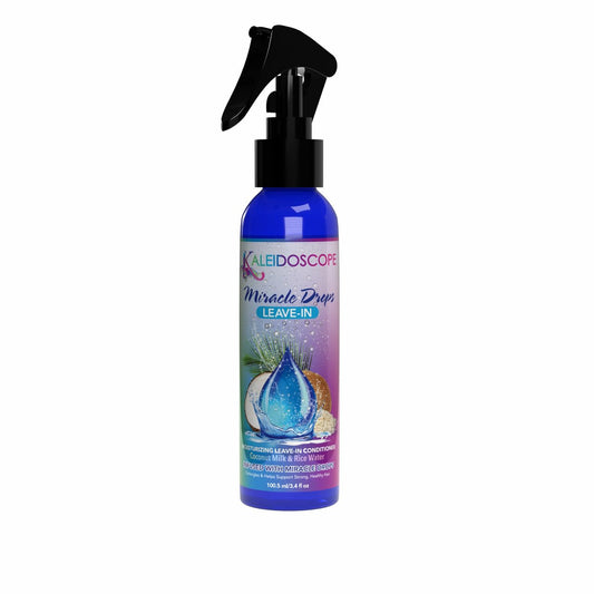 Kaleidoscope front bottle shot showing compact leave-in for on-the-go hydration
