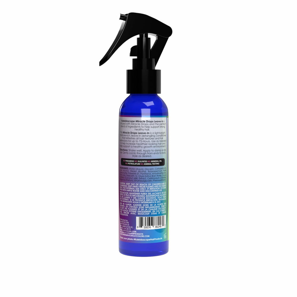 Kaleidoscope product being applied to hair, showcasing detangling and softness benefits