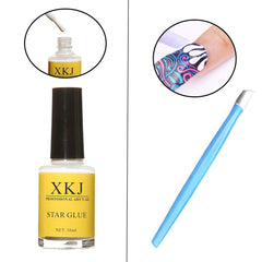 Kalolary nail press pen applying foil in use for easier placement and accuracy