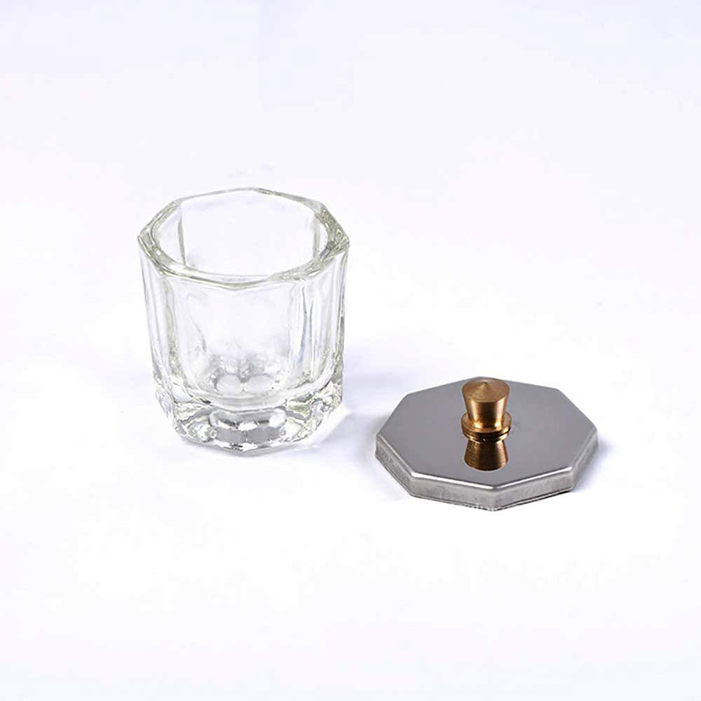 Kalolary side profile of octagon-shaped glass cup highlighting stable thick base