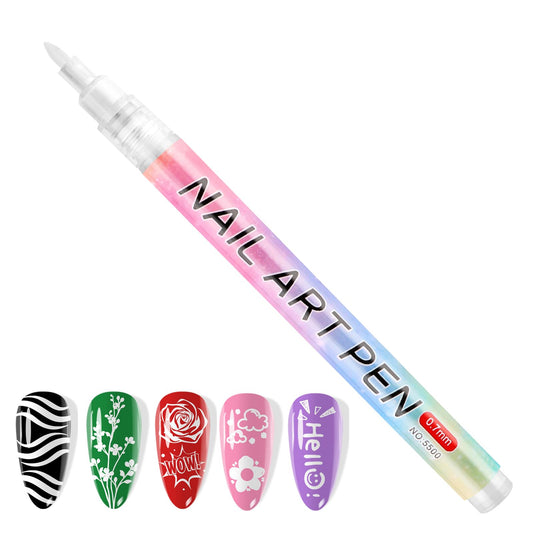 kalolary white nail art pen front view showing compact design and ease