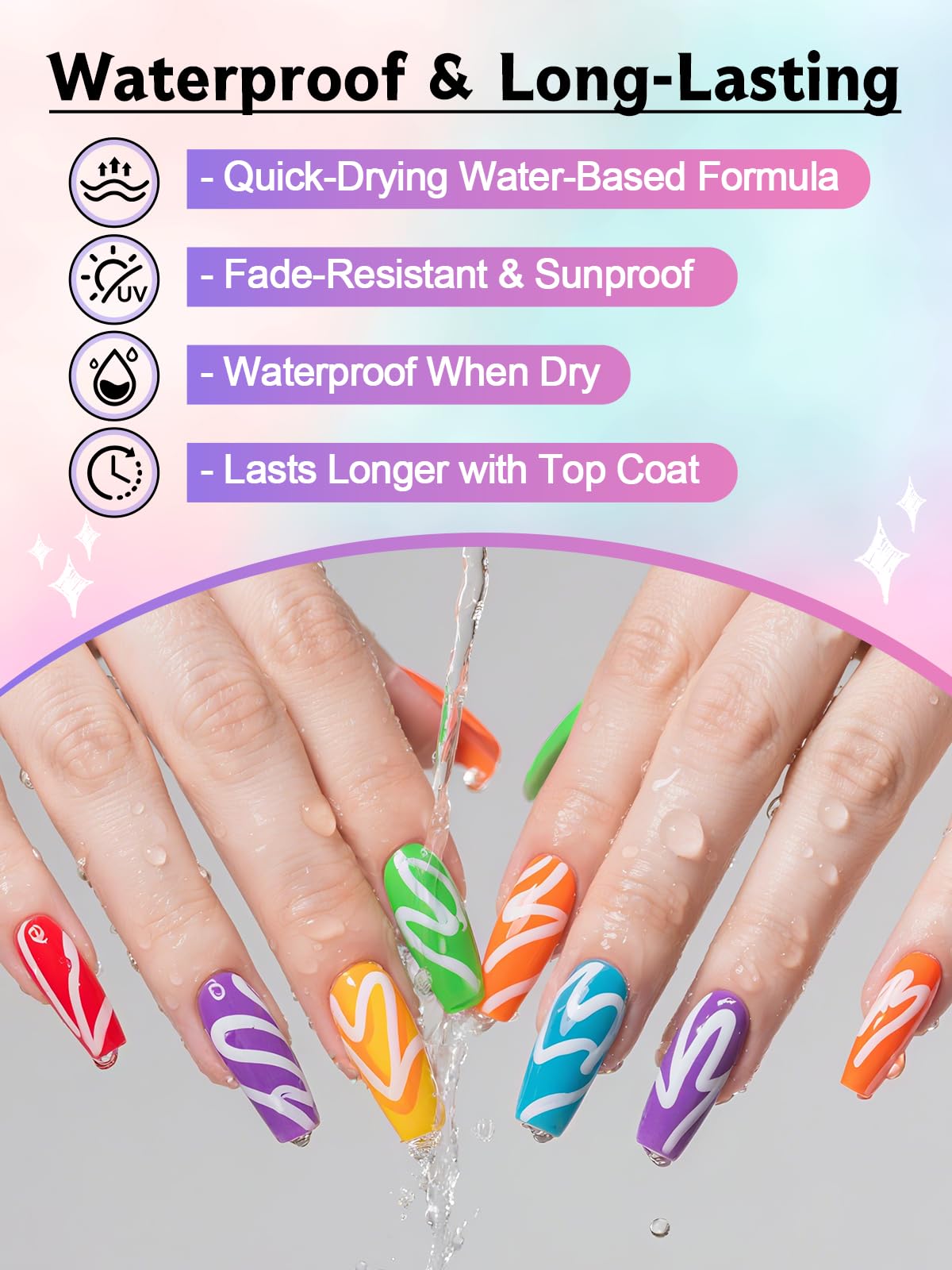 kalolary white ink detail on polished nail for clean contrast