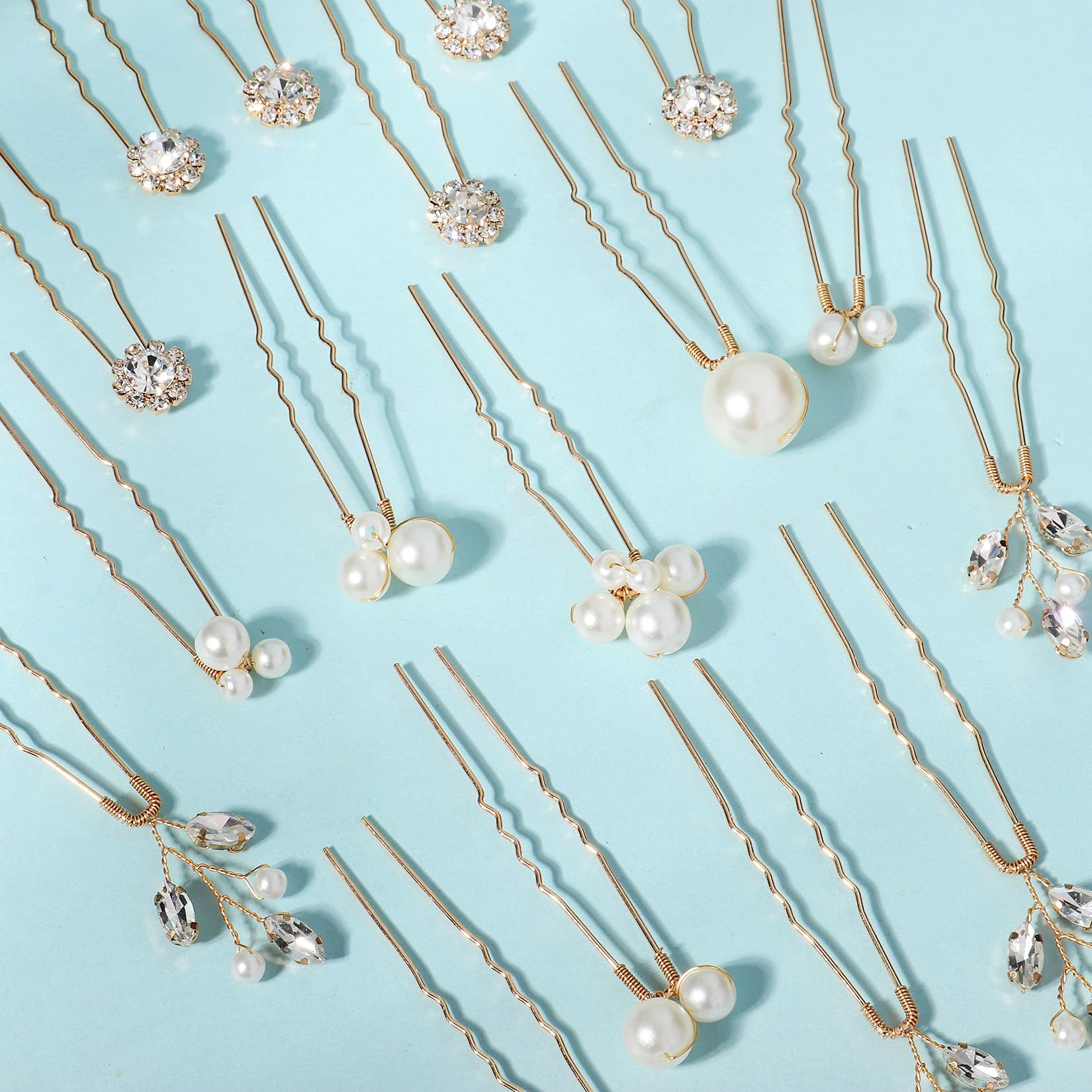 KALOLIA 18 pins laid out on white background showing variety and styling possibilities