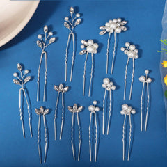 KALOLIA front view of 13-piece hair pins showing elegant packaging and set