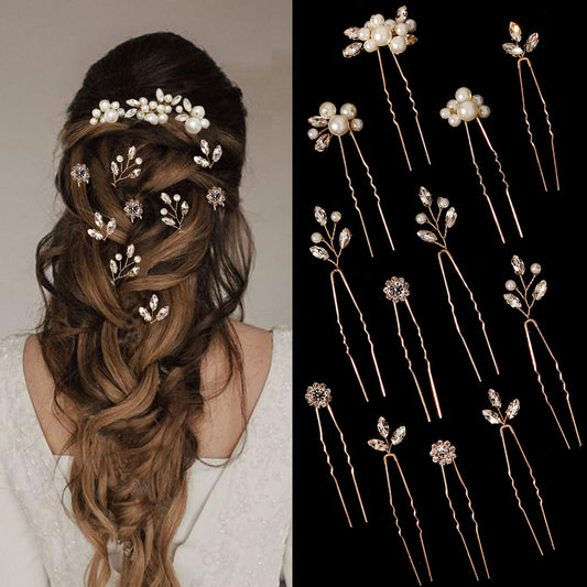KALOLIA gold hair pins front display showing full set and elegance