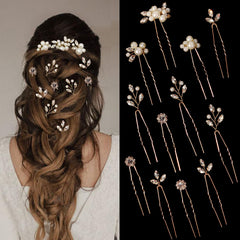 KALOLIA gold hair pins front display showing full set and elegance