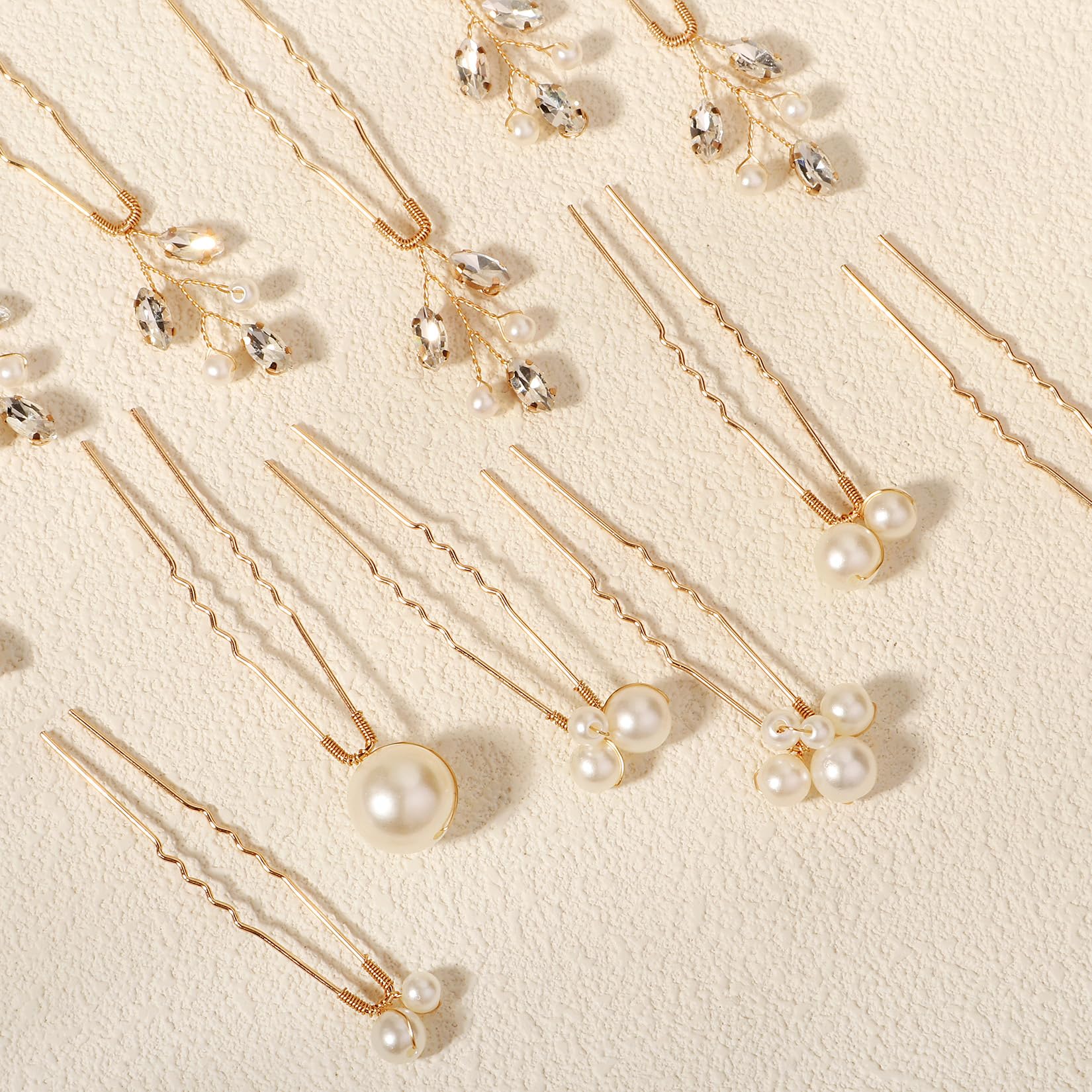 KALOLIA hair pins placed in a bridal updo adding elegant shine and secure accents