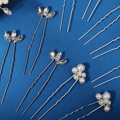 KALOLIA hair pins styled in bride updo demonstrating added bridal sparkle