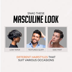 Styled hair with matte finish using Kami showing natural-looking texture benefit