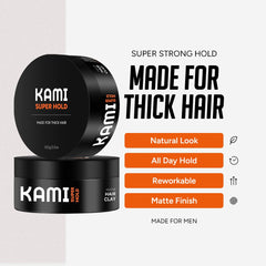 Kami open jar revealing clay texture that indicates strong hold and easy workability