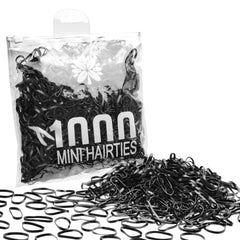 KANPRINCESS front packaging of 1000 black hair bands showing quantity and resealable bag benefit