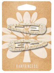 KANPRINCESS front view gold rhinestone clip showing elegance and secure hold