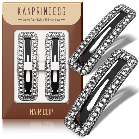 KANPRINCESS front view packaging showing two sparkly barrettes and gift-ready box