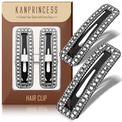 KANPRINCESS front view packaging showing two sparkly barrettes and gift-ready box