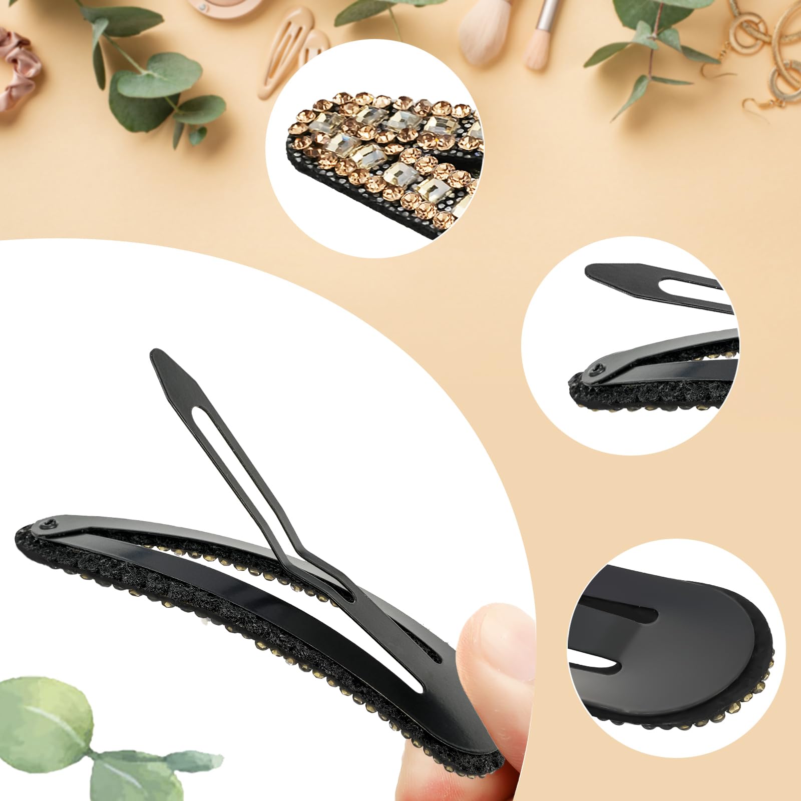 KANPRINCESS side profile of clip open to show snap mechanism and easy application benefit