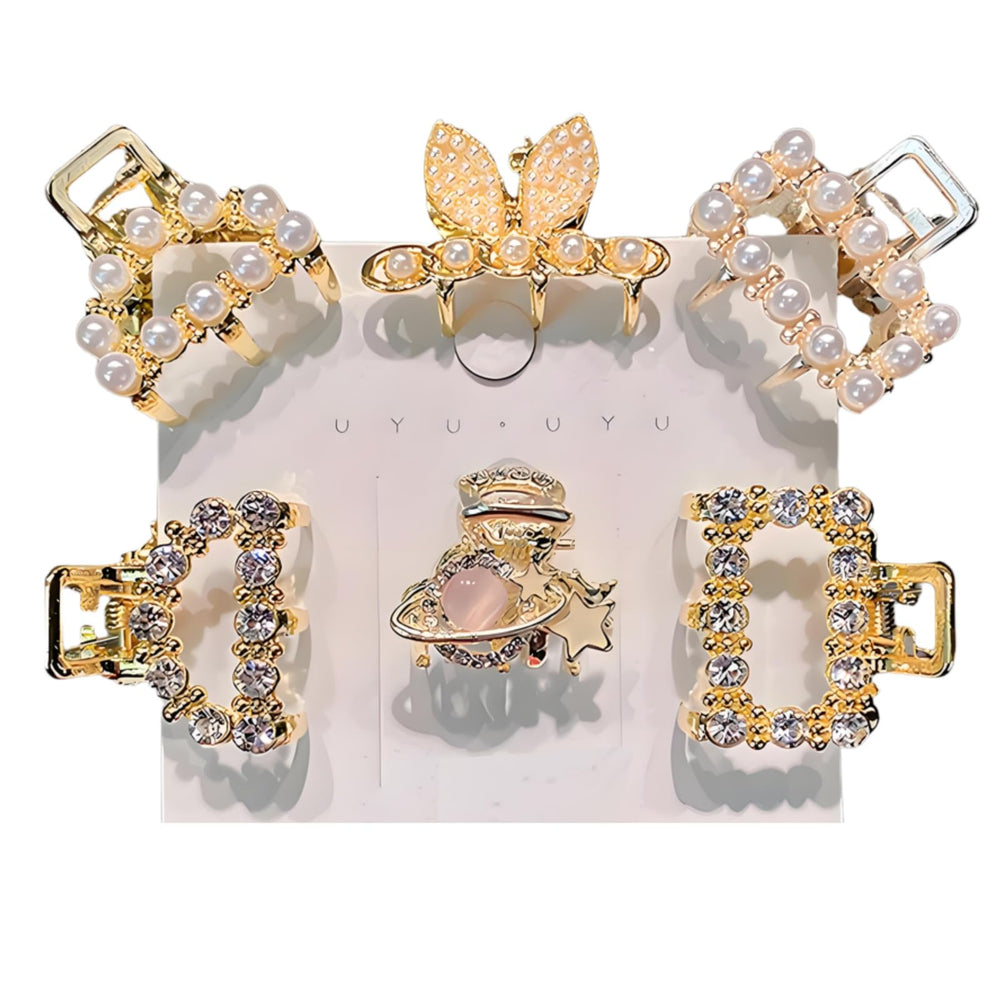 KANXINR front view of six pearl clips showing elegant styling benefit