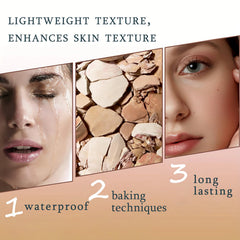 K'APEINE compact open with brush showing easy on-the-go touch-up benefit