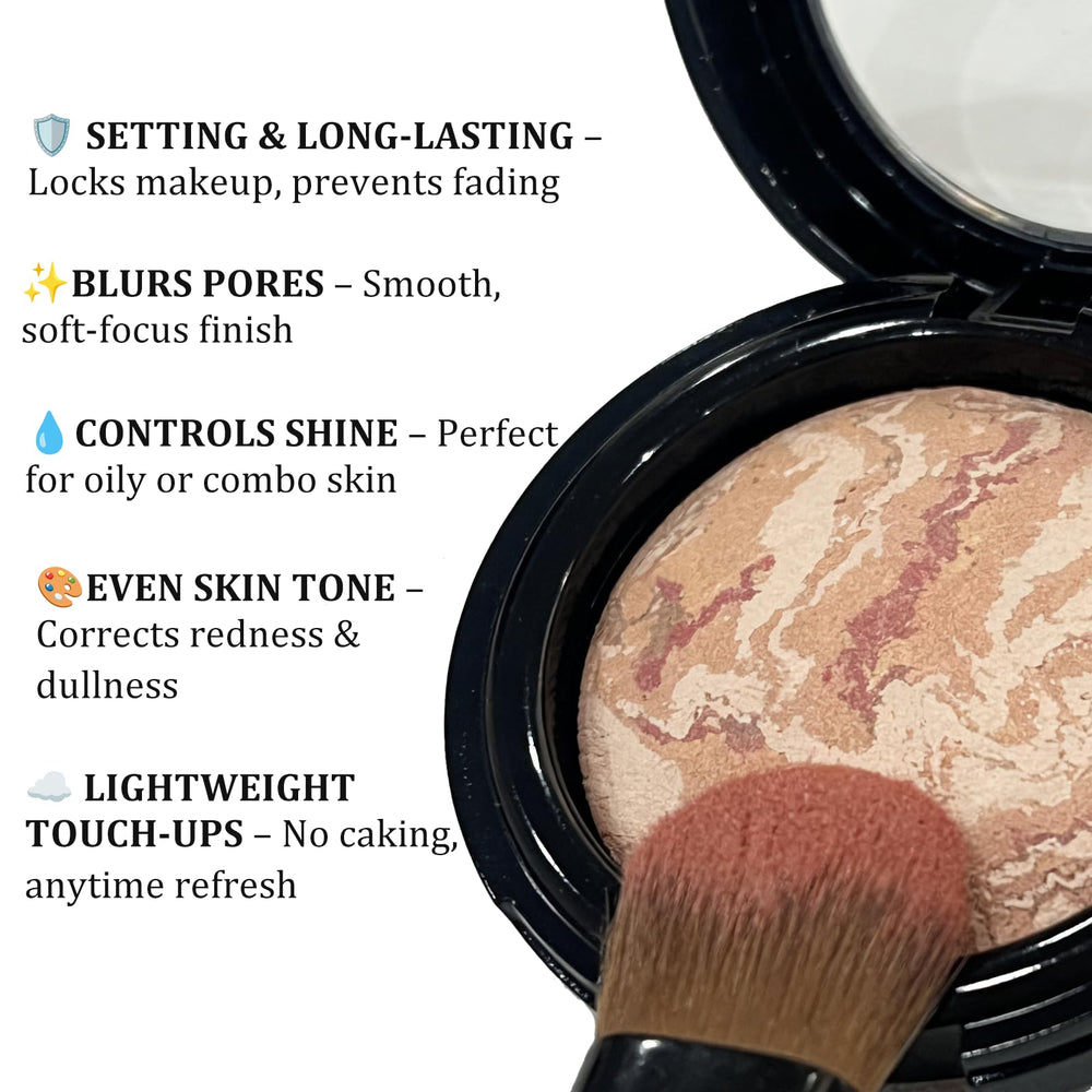 K'APEINE close-up of marble powder texture highlighting silky, blendable finish benefit